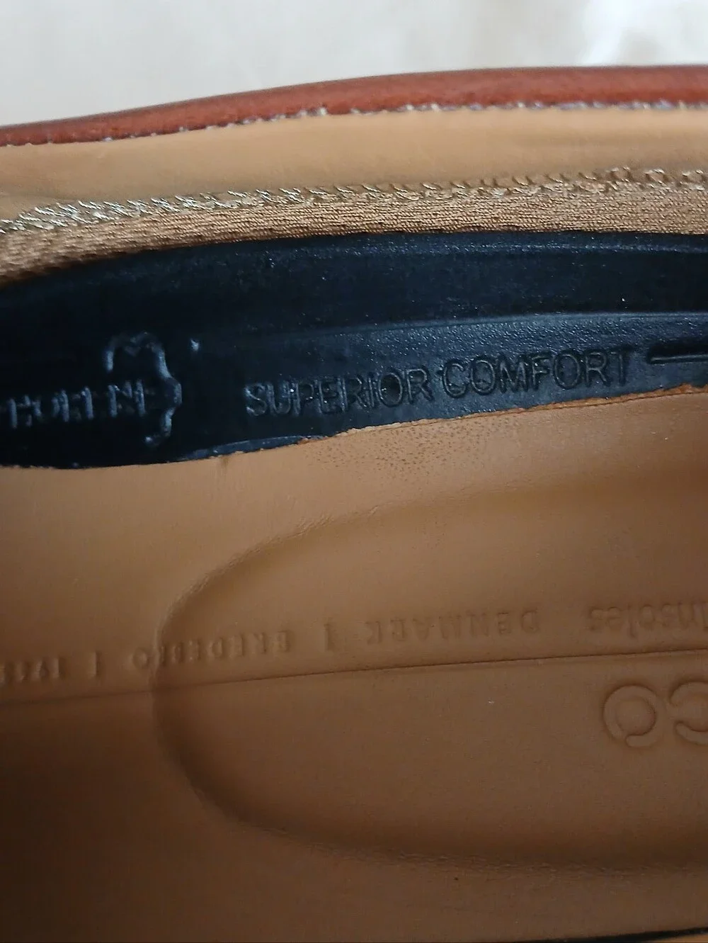 ECCO Metropole London Leather Penny Loafers in Cognac Men's 10.5 Denmark Preppy